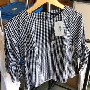 Black and white blouse